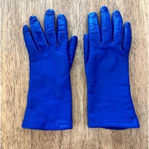 Vintage Van Raalte Leather Gloves- blue, size small